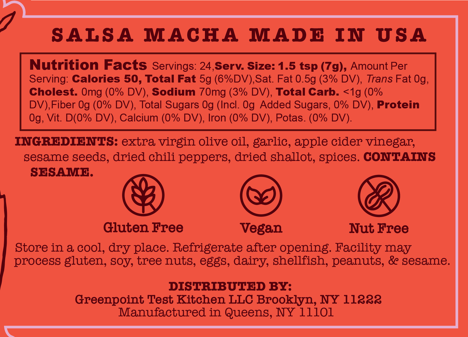 Greenpoint Test Kitchen Salsa Macha (6 oz)